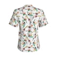 thumbnail image 3 of Uemuo Pretty Floral With Leaves Printed Women's Classic V-Neck T-Shirt - Soft, Breathable, Moisture-Wicking, Perfect for Casual, Office, Travel, and Everyday Wear-Small, 3 of 5