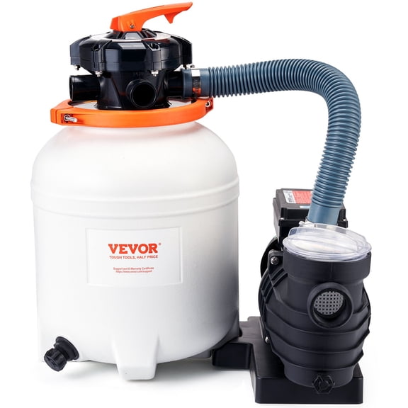 VEVOR Sand Filter Pump for Above Ground Pools, 12-inch, 3000 GPH, 1/2 HP Swimming Pool Pumps System & Filters Combo Set with 6-Way Multi-Port Valve & Strainer Basket, for Domestic and Commercial