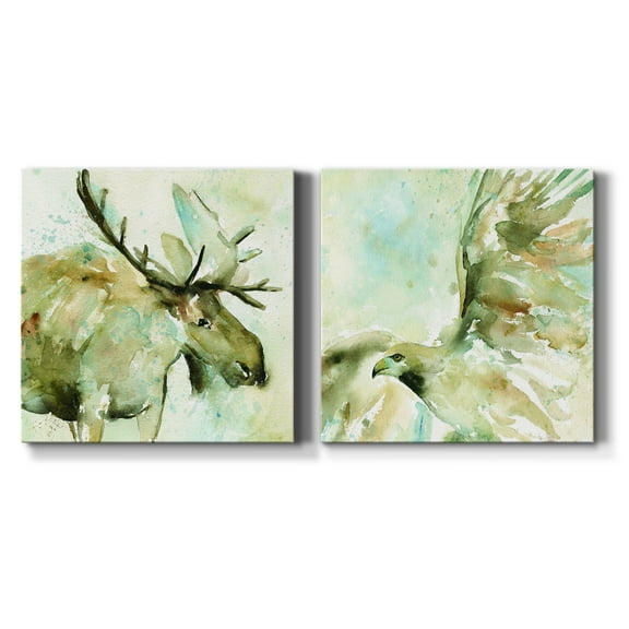 Trek Across the Prairie - Premium Gallery Wrapped Canvas - Ready to Hang Set of 2 - 32 x 32 Each