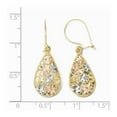 thumbnail image 3 of FB Jewels Leslie's 10K Yellow Gold w/White and Rose Rhodium Diamond-cut Dangle Earrings, 3 of 3