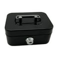 thumbnail image 5 of FashionCha Cash Box with Lock Coin Box Case Money Saving Box Metal Handle Lockable Portable Black, 5 of 9