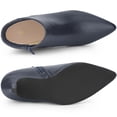 thumbnail image 3 of BLISSFUL STEP Women's Pointed Toe Zipper Stiletto Heels Ankle Boots Dark Blue 8, 3 of 7