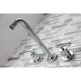 thumbnail image 4 of Kingston Brass KS8021CML Manhattan Two-Handle 3-Hole Wall Mount Roman Tub Faucet in Polished Chrome, 4 of 7