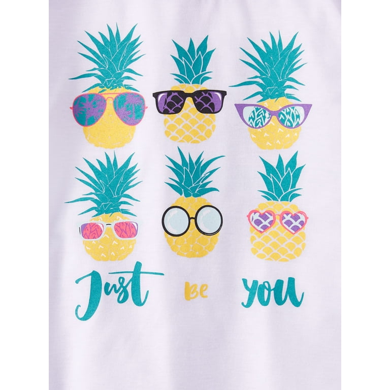 Chili Peppers Girls 3 piece pineapple pajama sleep set little