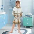 thumbnail image 5 of FORMRS Niños Bathrobe Unisex Hooded Robe Soft Plush Pajamas Sleepwear, Size 2-3T, Halloween Pumpkin Field, 5 of 7