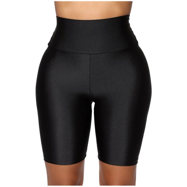 Pantalones cortos Prolriy para mujer, para entrenamiento, gimnasio, elásticos, de ciclismo, de cintura alta, deportivos, color negro, talla L