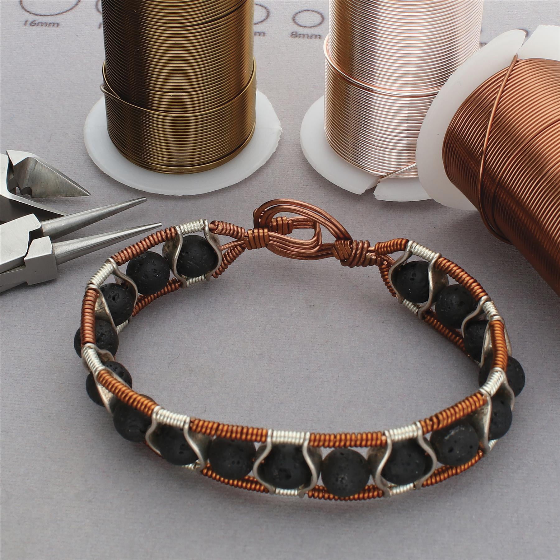 The Beadsmith Wire Elements 18-Gauge Lacquered Tarnish-Resistant Copper Wire for Jewelry Making, 4-10 Yard, 9.14 Meter Spools (Antique Copper, Vintage Bronze, & Rose Gold Color)