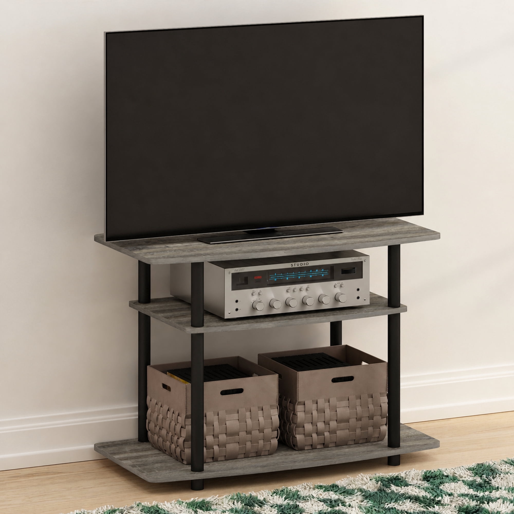 Furinno Turn-N-Tube No Tools 2-Tier Elevated TV Stand, Columbier