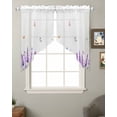 thumbnail image 2 of Lavender Swag Valances for Windows, Purple Spring Floral Botanical Butterfly Rod Pocket Sheer Valances for Small Windows, Swag Toppers Light Filtering for Kitchen Living Room 2 Panels 36''x36'', 2 of 6