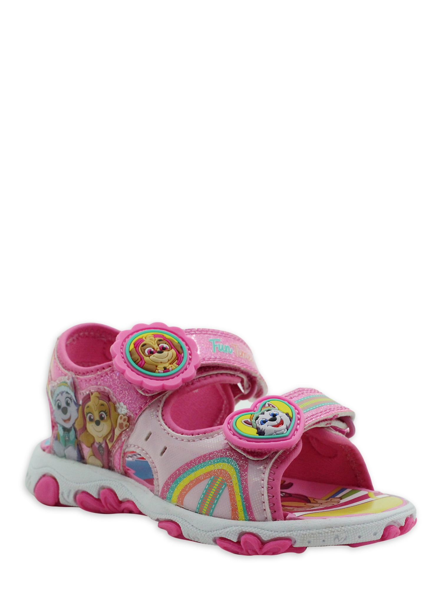 Girls Paw Patrol Skye and Everest Pink and White Trainers 