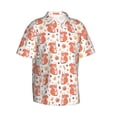 thumbnail image 3 of Xecao Squirrel And Maple Leaf print Hawaiian shirt - a stylish short-sleeve button-down for men, perfect for casual beach and tropical outings., 3 of 9