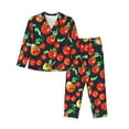 thumbnail image 1 of Balery Tomatoes Conjunto de Pijama con Estampado para Mujer, Conjunto de Dos Piezas con Manga Larga, Ropa de Dormir Suave con Bolsillos, Pijamas Cómodos-Medium, 1 of 7