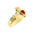 thumbnail image 4 of RYLOS Rings 14K Yellow Gold Claddah Love, Loyalty & Friendship Heart 6MM Gem Irish Wedding Band Claddagh Rings July Ruby Jewelry Size 10, 4 of 8