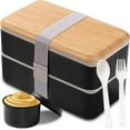 thumbnail image 1 of Bento Box Adult Lunch Box,Lunch Box with Compartments(47oz),Stackable Adults Bento Lunch Box,Rectangle Lunchable Food Container with Utensil Set,Leak-Proof Lunchbox,Microwave/Dishwasher Safe, 1 of 6