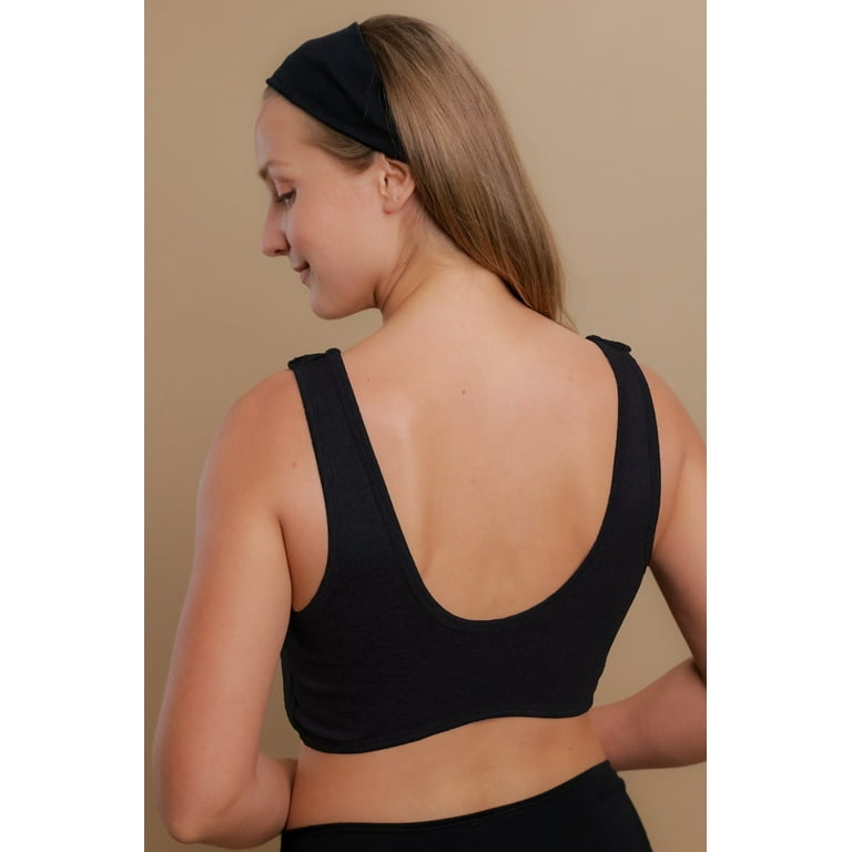 Women's Cottonique W12226 Latex Free Organic Cotton Bra Liner (Black 6)