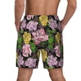 thumbnail image 2 of Lsque Mens Swim Trunks Colorful Roses Pattern - Bathing Suit Compression Liner - Beach Swim Shorts Swimwear - (S-3XL) - Stretch Quick Dry -Large, 2 of 9