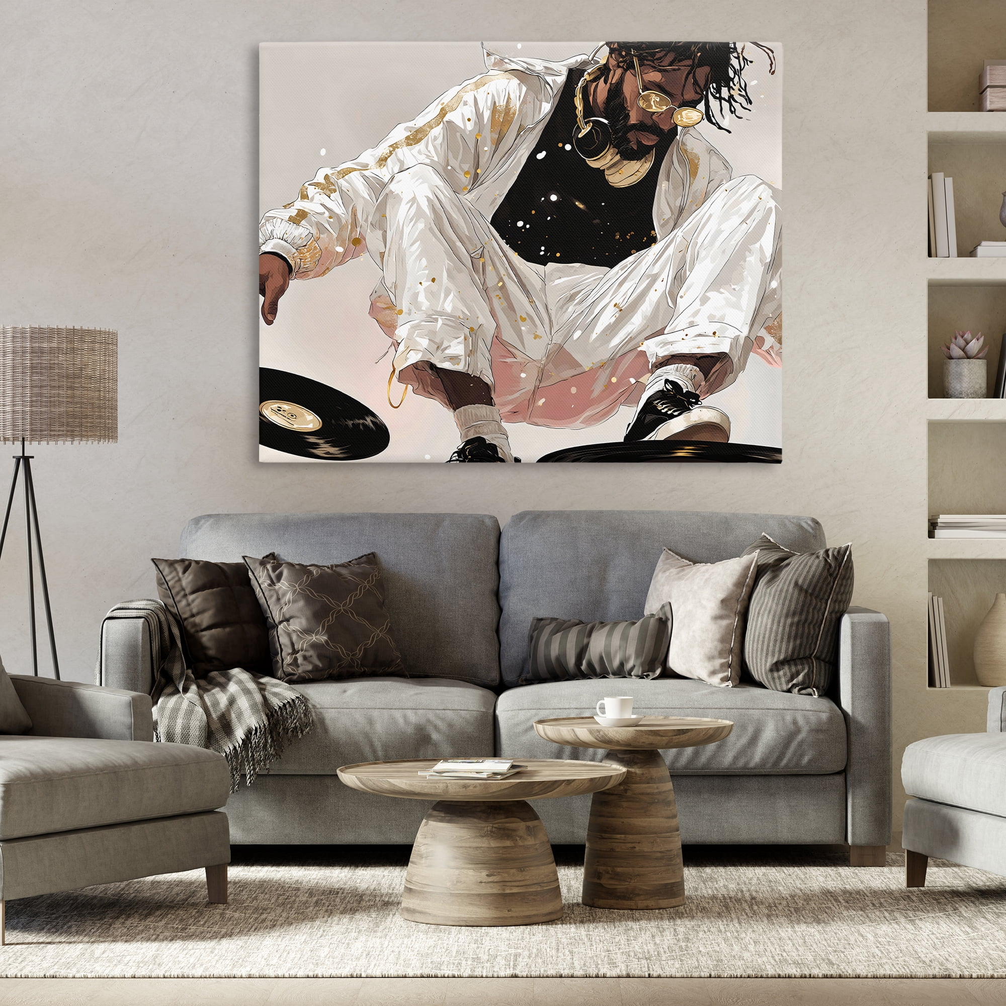 Stupell Industries Record Dance Stylish DJ Canvas Wall Art, design by Franklyn Gregory