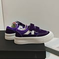 thumbnail image 4 of Kids Sneakers Boys Girls Fashion Color Block Hook and Loop Flat Walking Shoes Casual Slip on Running Athletic Shoes Purple 9 Toddler, 4 of 6