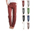 thumbnail image 2 of Douhoow Women's Long Lounge Pants Elastic Waist Drawstring Loose Pants Casual Trousers, 2 of 3