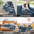 thumbnail image 7 of 50x60 inch Crystal Fleece & Arctic Fleece Blanket Soft Bed Throws for Home or Camping Navy Blue Waves, 7 of 7