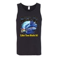 thumbnail image 2 of Wild Bobby, Reel It Like You Stole It Mens Graphic Tank Top, Black, X-Large, 2 of 3