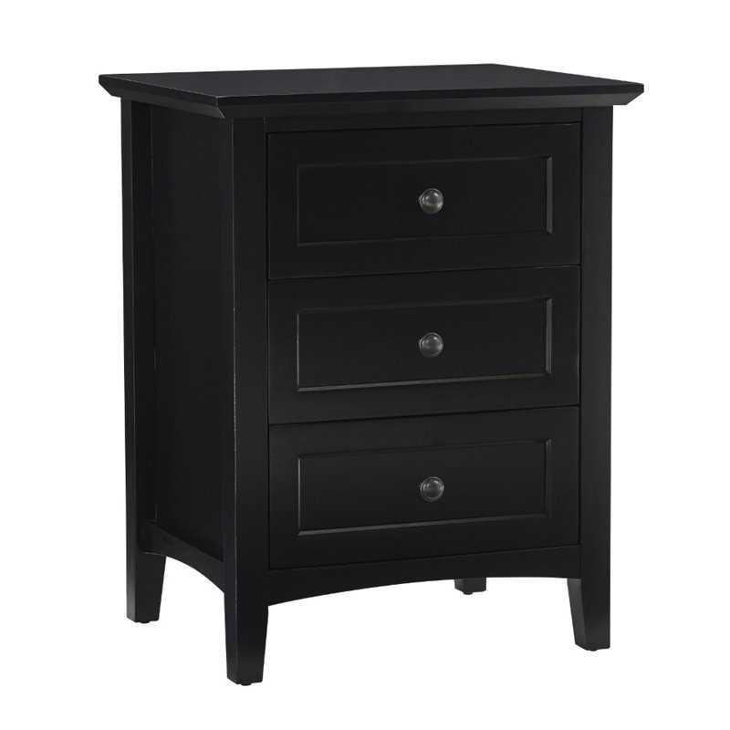 Modus Furniture Paragon Three Drawer Nightstand, Black