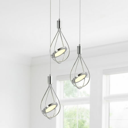 

Orion 11.5 Adjustable Modern Integrated LED Metal Pendant Chrome by JONATHAN Y
