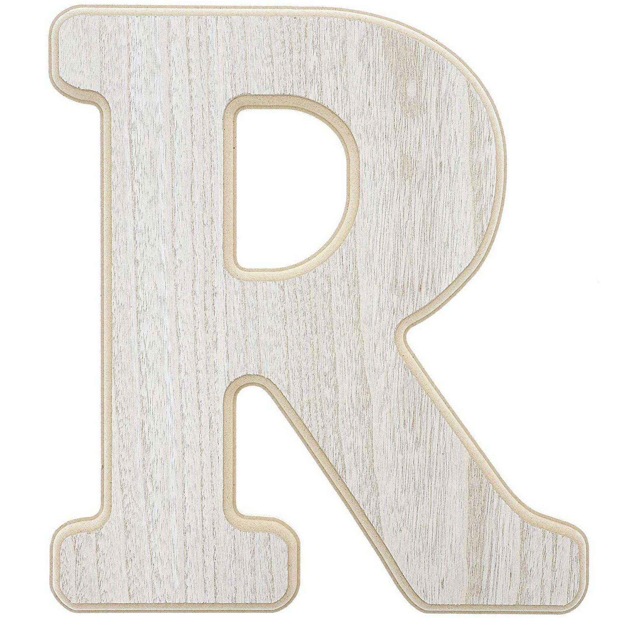 Unfinished Wood Letter R Cutout for DIY Painting, Crafts, and Wall
