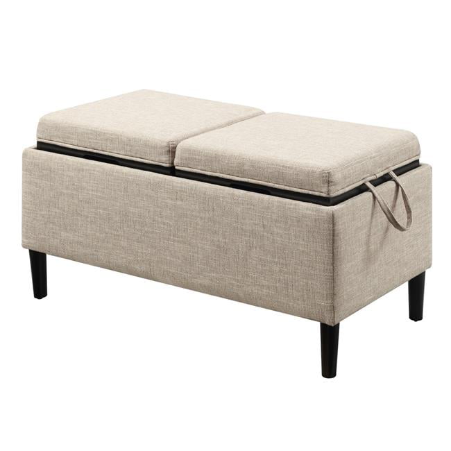 Convenience Concepts Designs4Comfort Magnolia Storage Ottoman with Trays