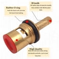 thumbnail image 3 of 2pcs Replacement Faucet Cartridge, 20 Teeth Ceramic Disc Cartridge G1/2" Replacement Brass Faucet Valve,for Bathroom Kitchen Tap(Long,Thread Dia:4mm), 3 of 5
