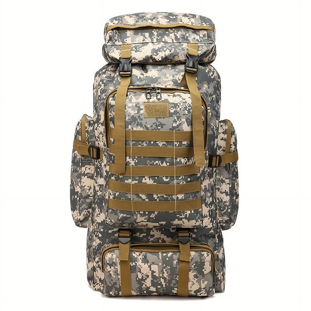 Large Camo Backpack - Anti-Splash & High Capacity for Outdoor Mountaineering