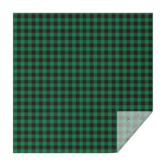 Green Black Checkerboard Checkered Pattern Square Tablecloth,Waterproof Square Table Cover,Wipeable Spillproof Washable Table Cover for Home Kitchen Party Decor 42"X42"(107x107cm)