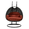 thumbnail image 4 of LeisureMod Mendoza Charcoal Wicker Patio Double Swing Chair in Cherry, 4 of 11
