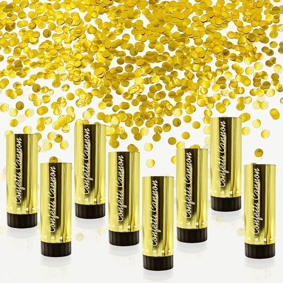 RIVONO Confetti Poppers Cannons for Wedding Birthday Graduation Baby Shower Anniversary Christmas New Year’S Kids Fun Party Supplies Decorations and Favors (Gold)