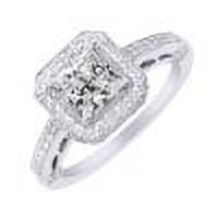 Princess Cut White Cubic Zirconia Engagement Ring in 14k White Gold Over Sterling Silver (1.35 Cttw) Size - 10