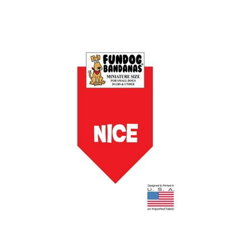 MINI Fun Dog Bandana - Nice (Noël) - Taille miniature pour petits chiens de moins de 20 livres, écharpe rouge animal