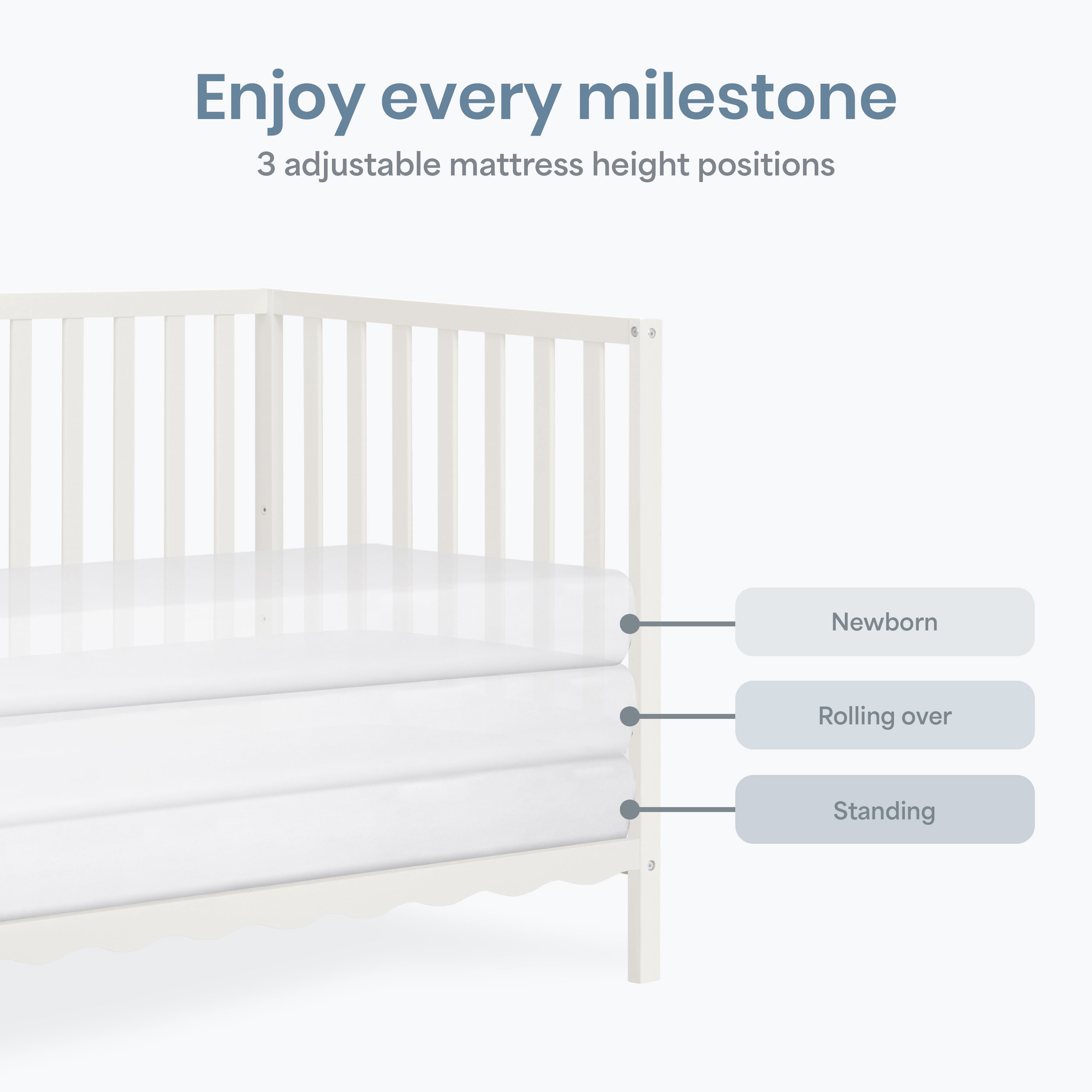 Dream On Me Synergy Wave 5-in-1 Convertible Crib, Cannoli Cream