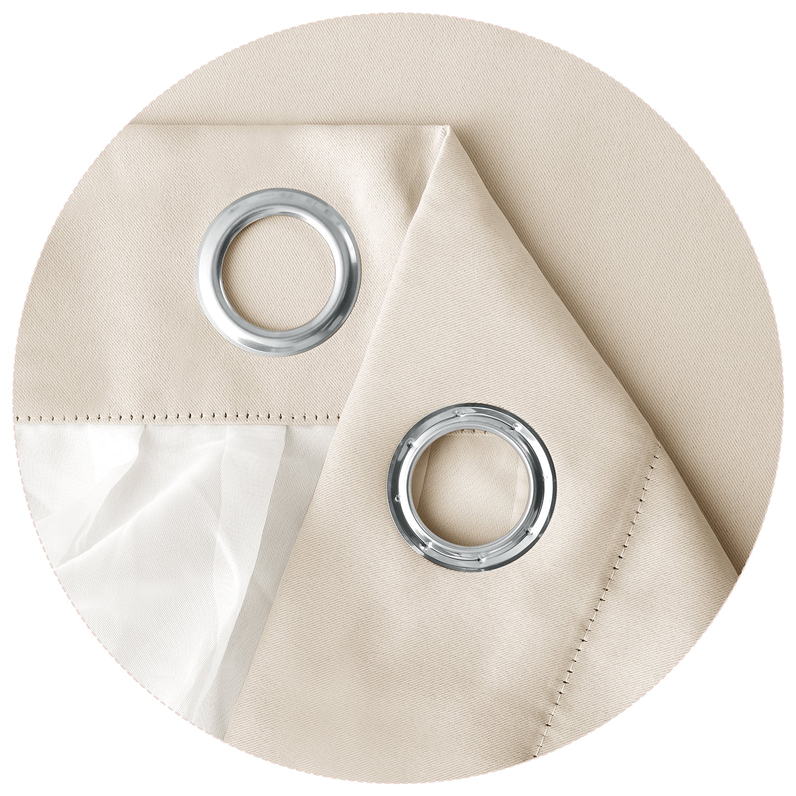 Hiasan Blackout Curtains with Sheer Overlay, Thermal Insulated Mix & Match Double Layer Room Darkening Curtains for Bedroom, Living Room, Nursery, 2 Window Panels Swen with Tiebacks, Beige, 38W X 84L