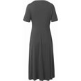 thumbnail image 4 of Robes de Printemps pour Femmes Décontractées Manches 3/4 Longue Robe Évasée Basique Plage Vacances Travail Maxi Robe 2025, 4 of 5