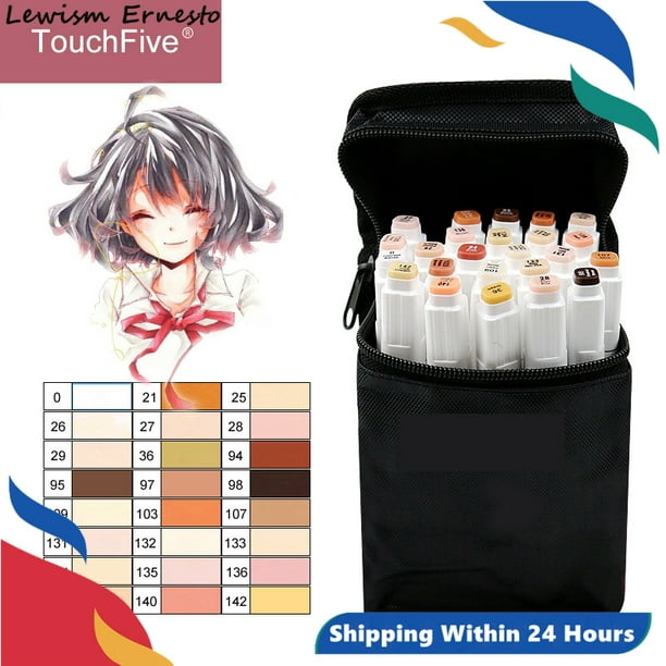 LE 【Free Gifts】Touchfive Skin Tones Alcohol-based ink Sketch Marker pens for Artist Portrait Illustration Drawing Art Supplies White body 12 colors(Simple package) - - Walmart.com