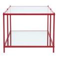 thumbnail image 4 of Scoles 1-Shelf Glass Top Coffee Table, Red, 4 of 6
