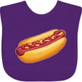 thumbnail image 3 of Inktastic Hot Dog Illustration with Mustard Onions and Ketchup Boys or Girls Baby Bib, 3 of 4