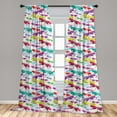 thumbnail image 5 of Ambesonne Abstract Curtains, Hydrangea Dragonflies, Pair of 28"x63", Multicolor, 5 of 5