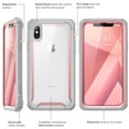 thumbnail image 6 of iPhone X case, i-Blason [Ares] Full-body Rugged Clear Bumper Case with Built-in Screen Protector, Iphone X, Pink, 6 of 6