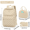 thumbnail image 5 of 3pcs Backpack with Insulated Lunch Box, Lightweight Corduroy Schoolbag Set, Pencil Pouch, 5 of 6