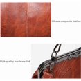 thumbnail image 6 of Kwuty Women Retro Hollow Oil Wax PU Leather Handbag Kiss Lock Crossbody Purse Vintage Messenger Bag Tote, 6 of 7