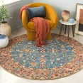 thumbnail image 2 of SAFAVIEH Blossom Merletta Floral Area Rug, Blue/Rust, 6' x 6' Round, 2 of 8