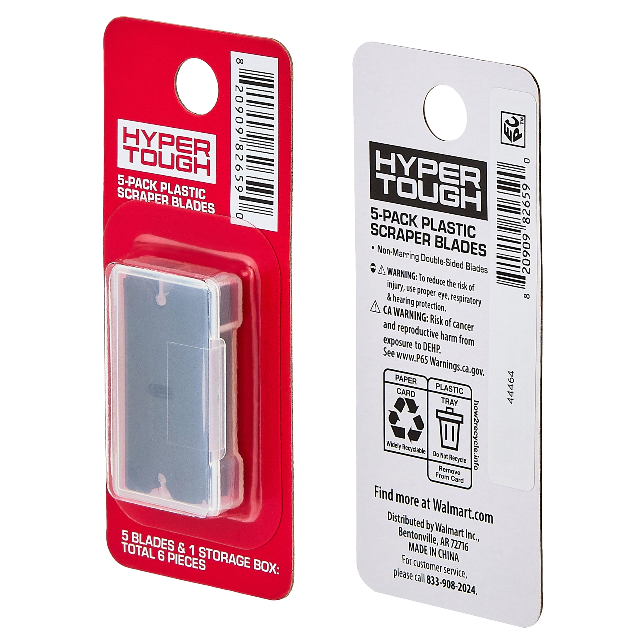 Hyper Tough Plastic Scraper Blades, 5 Pack