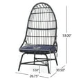 thumbnail image 3 of Shelton Wicker Outdoor Basket Chair with Cushion, Dark Gray and Gray, 3 of 9