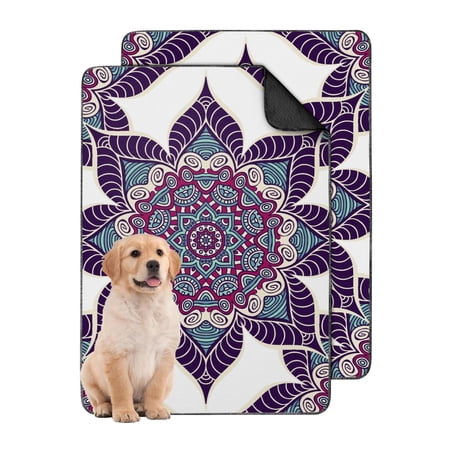 Mandala Pattern Pet Training Mat Washable Dog Pee Pads with Non-Slip Backing Reusable 24 x35 Housebreaking Pads for Floors and Crates